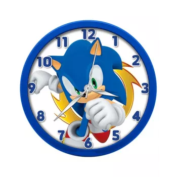 Relógio de parede infantil Sonic The Hedgehog 25 cm redondo de plástico analógico de quartzo multicolor