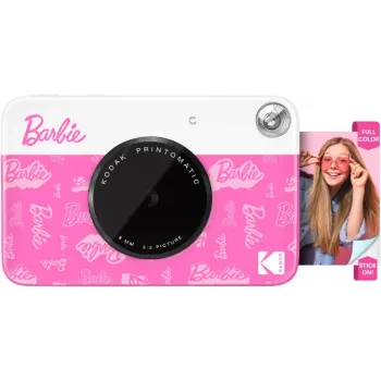 Câmara digital instantânea KODAK Printomatic Barbie Edition 5MP + 5 folhas de papel fotográfico ZINK rosa