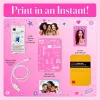 Impressora fotográfica instantânea KODAK Step Slim Barbie - Bluetooth 5.0, tecnologia ZINK Zero Ink, impressões 2x3 polegadas, Barbie rosa