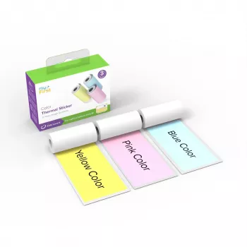 Recargas de papel térmico adesivo myFirst Camera Insta Wi - 3 rolos (Rosa, Azul, Amarelo) - 9 m de comprimento total