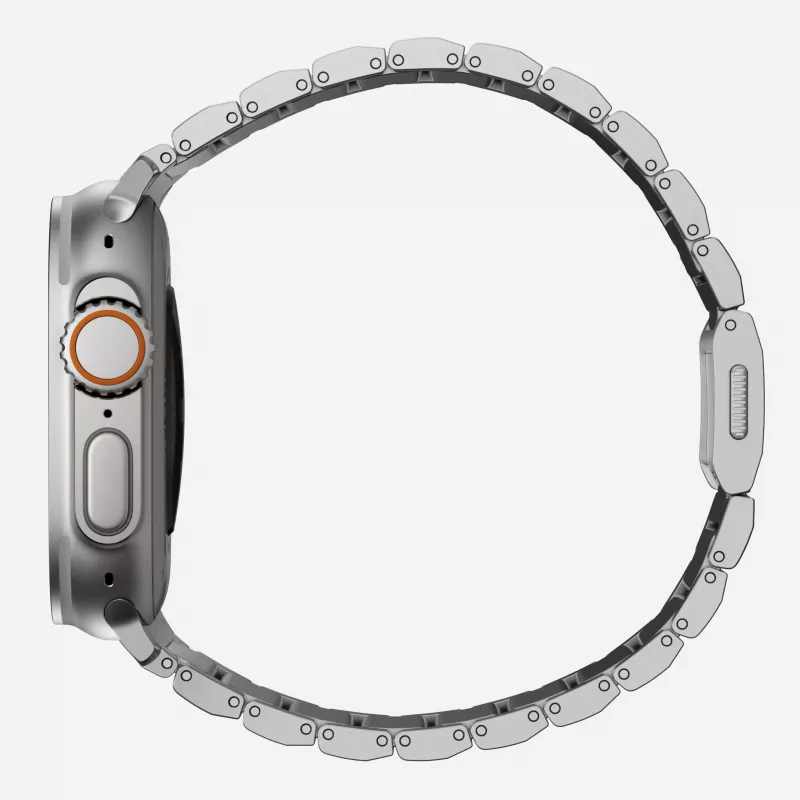 NOMAD Titanium Band V3 - Bracelete em metal escovado Natural Titanium para Apple Watch 46mm/49mm