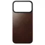 Capa traseira de couro moderna Nomad para Apple iPhone 17 Pro Max, compatível com MagSafe, couro Horween flor integral, Rustic Brown