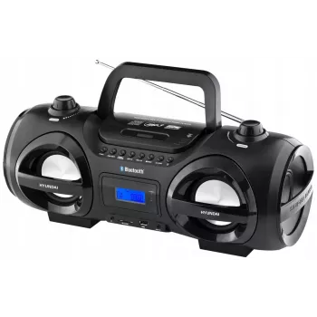 Hyundai TRC985BT Boombox portátil com CD, Bluetooth, rádio FM/AM, reprodução MP3/USB, preto