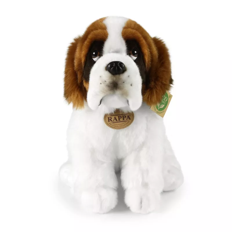 Rappa Peluche ecológico de cão São Bernardo, sentado, 30 cm, castanho/branco/preto