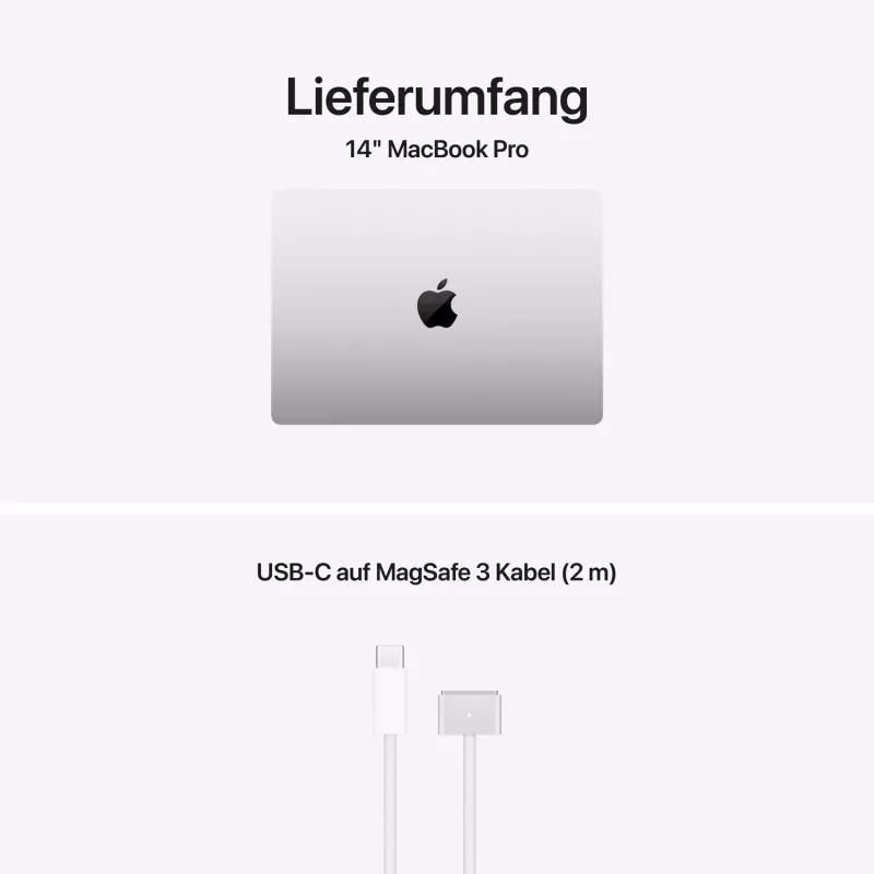 Apple MacBook Pro 14 M5 Prateado, CPU M5 10-Core, GPU 10-Core, 24 GB RAM, 1 TB SSD, Layout de Teclado Alemão, Vidro Nano-Texture (Z1KN_5_DE_CTO)