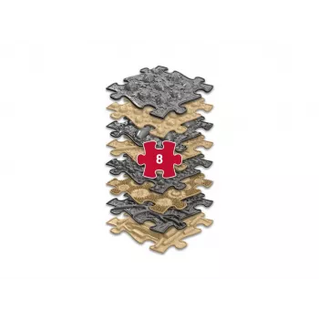 Conjunto de tapetes sensoriais ortopédicos Muffik 8-in-1 natural 8 peças puzzle MFK-065