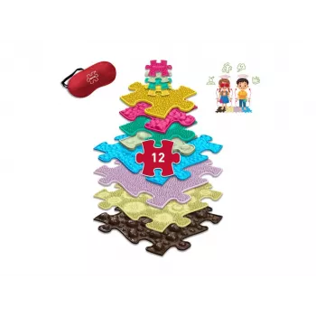 Conjunto de tapetes sensoriais ortopédicos Muffik 13-in-1 puzzle jogo tático MFK-070