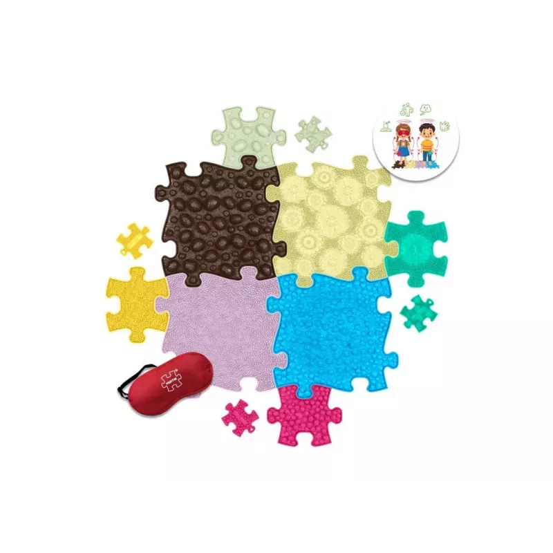 Conjunto de tapetes sensoriais ortopédicos Muffik 13-in-1 puzzle jogo tático MFK-070