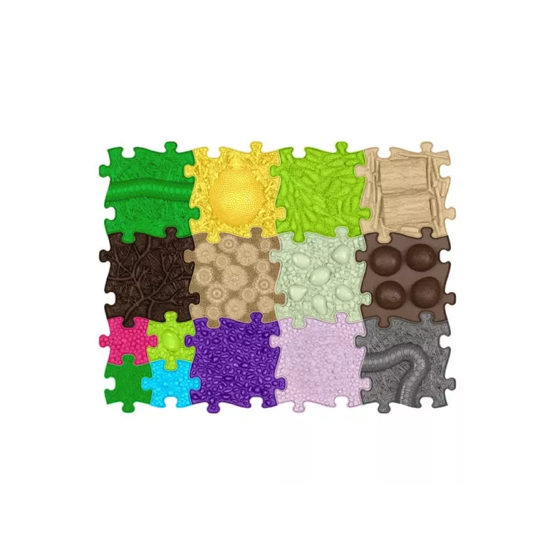 Conjunto de tapetes sensoriais ortopédicos MUFFIK 15-in-1, ladrilhos puzzle interligáveis para correção de pés cambados, 15 peças, multicolor