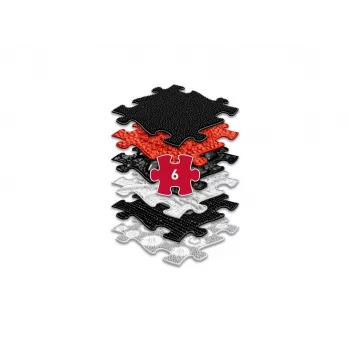 Conjunto de tapetes sensoriais ortopédicos Muffik 6-in-1 bebé preto e branco 6 tapetes puzzle jogo sensorial Muffik MFK-023-3