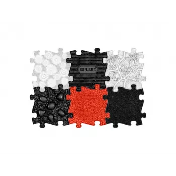 Conjunto de tapetes sensoriais ortopédicos Muffik 6-in-1 bebé preto e branco 6 tapetes puzzle jogo sensorial Muffik MFK-023-3