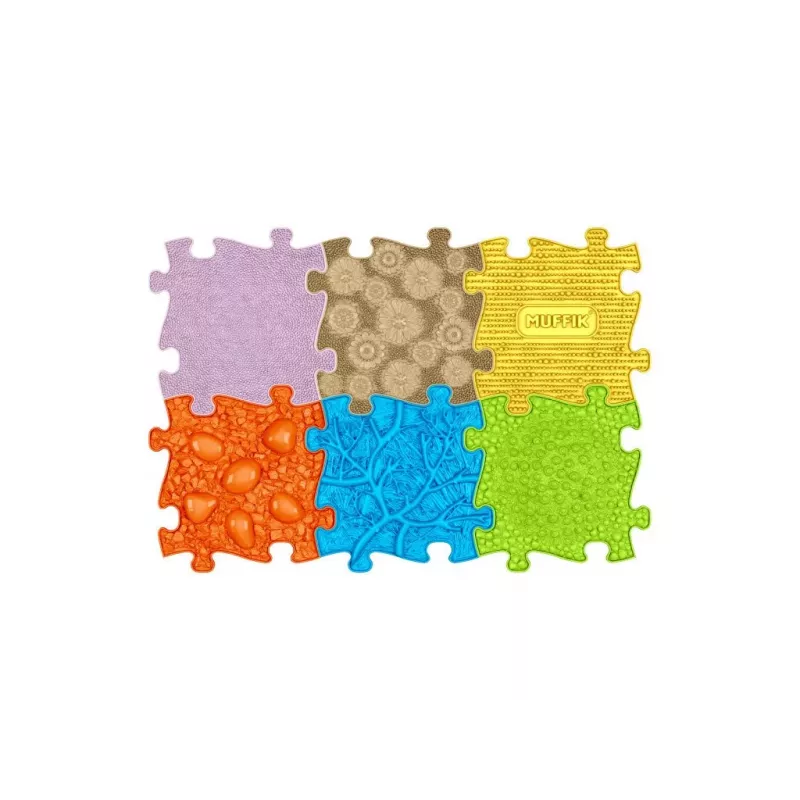 Tapete puzzle sensorial ortopédico 6-in-1 médio 6 peças Muffik MFK-023-01