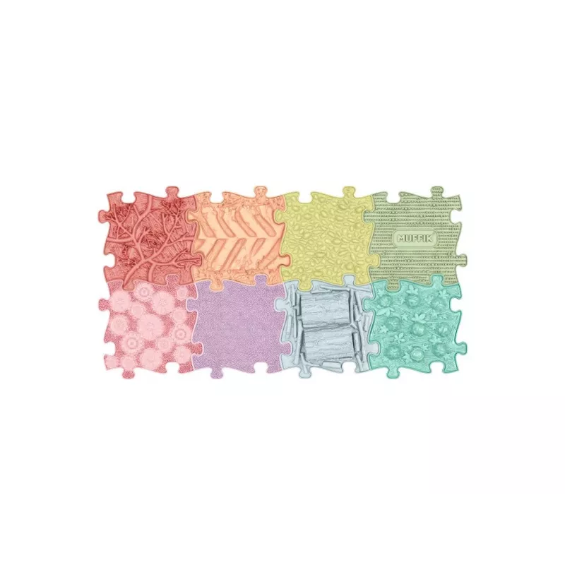 Conjunto de tapetes sensoriais ortopédicos Muffik 8-in-1 arco-íris 8 peças puzzle tapete sensorial MFK-106