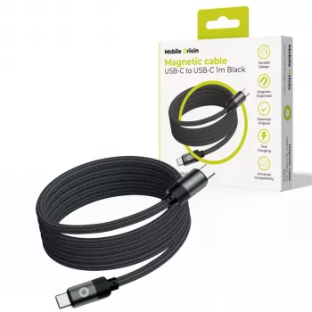 Cabo magnético Mobile Origin USB-C para USB-C preto 1m