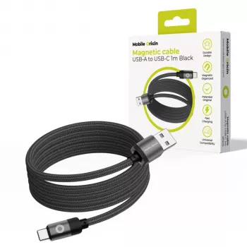 Cabo magnético Mobile Origin USB-A para USB-C preto 1m
