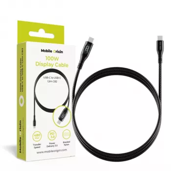 Mobile Origin Cabo com Visor 100W USB-C para USB-C CB2 1,5m