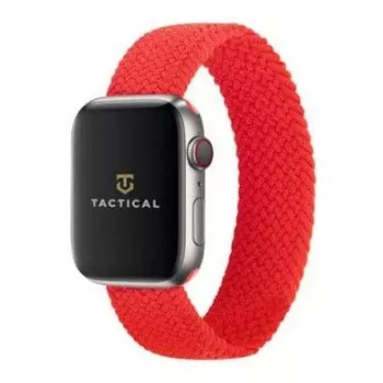 Pulseira tática entrançada para Watch 1/2/3/4/5/6/7/SE 42/44/45mm tamanho M vermelha