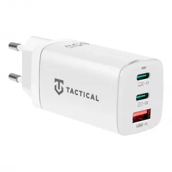 Adaptador Tactical FlashBang GaN branco 65W carregador USB-C