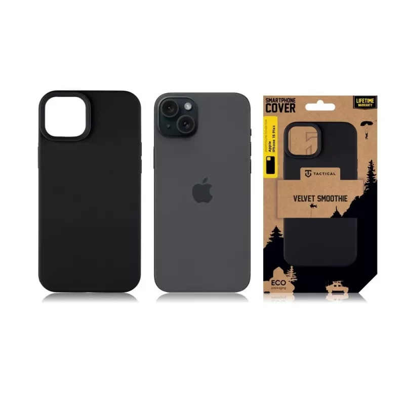 Capa traseira Tactical Velvet Smoothie para iPhone 15 Plus - Asphalt