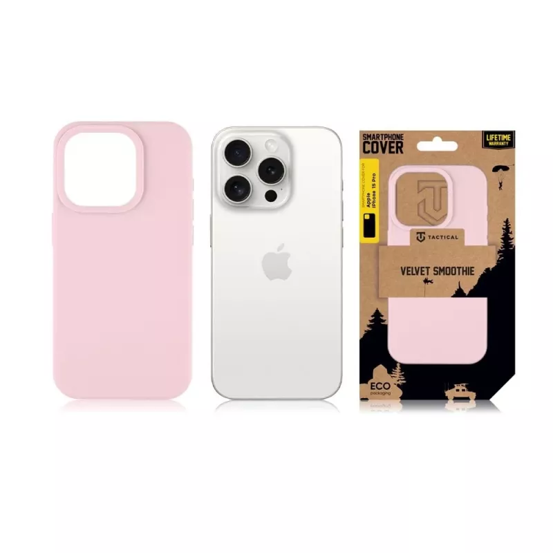 Capa traseira Tactical Velvet Smoothie para iPhone 15 Pro Pink Panther