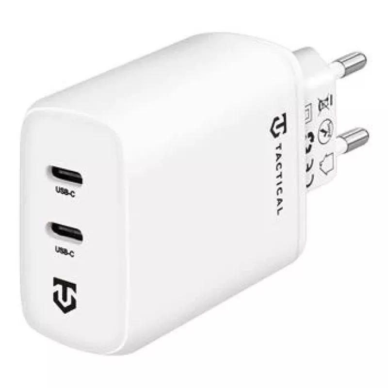 Carregador de parede Tactical Base Plug Dual 40W branco GaN