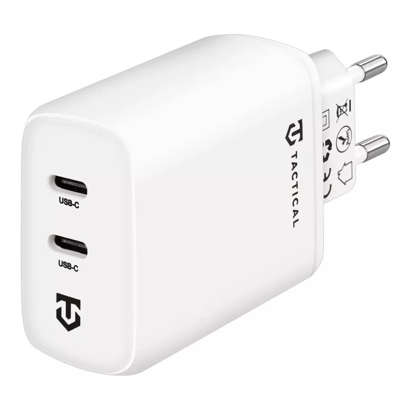 Carregador de parede Tactical Base Plug Dual 40W branco GaN