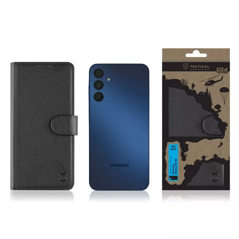 Capa tipo livro Tactical Field Notes para Samsung Galaxy A15 5G, preto