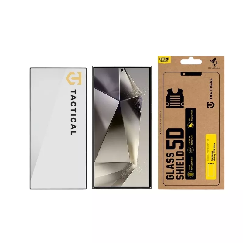 Película de vidro tática Glass Shield 5D para Samsung Galaxy S24 Ultra preto
