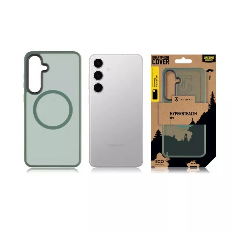 Capa traseira tática MagForce Hyperstealth Galaxy S24+ verde-floresta