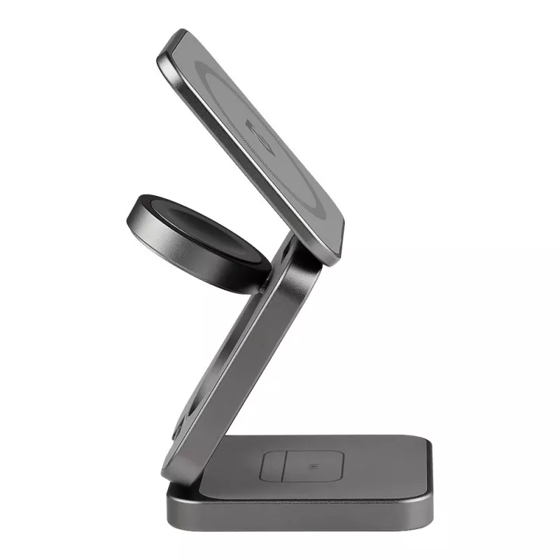 Suporte de automóvel magnético tático MagForce Saviour 3em1 com carregador sem fios e power bank 5000 mAh preto
