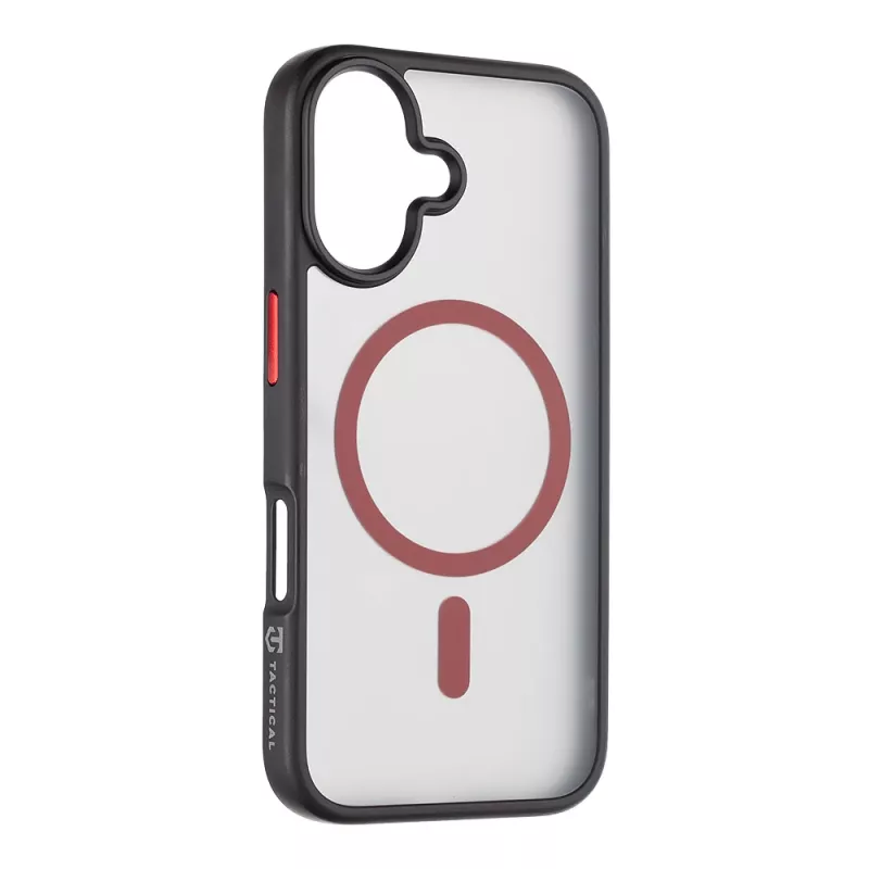 Capa traseira tática MagForce Hyperstealth 2.0 para iPhone 16, preto/vermelho