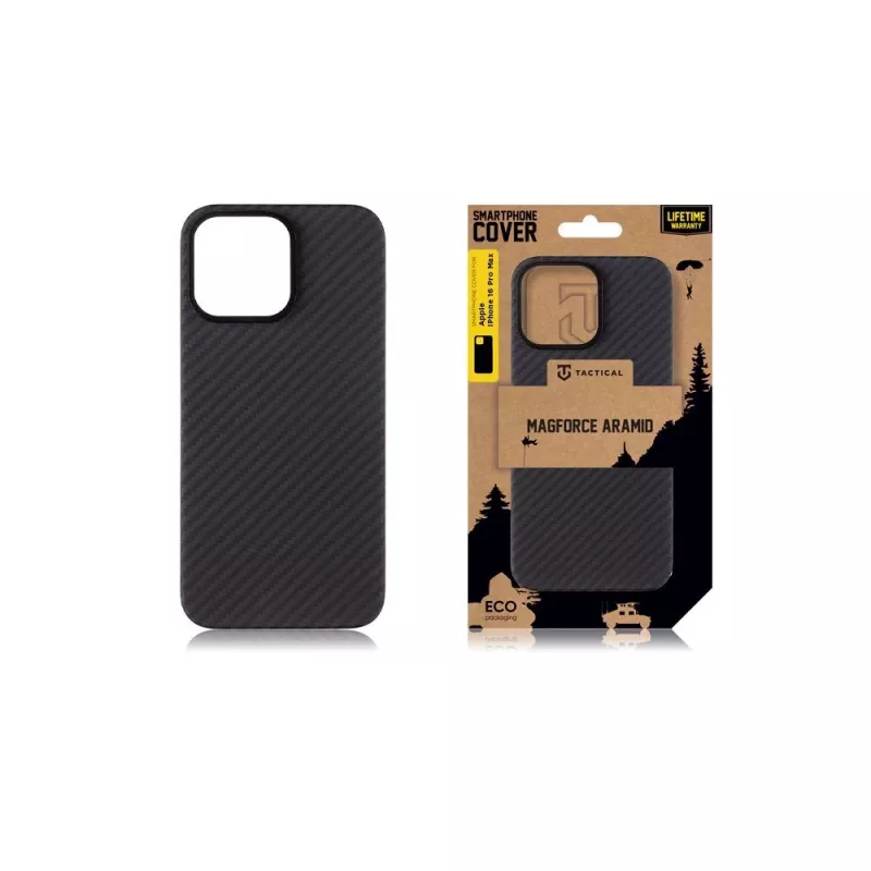 Capa traseira tática MagForce Aramid para Apple iPhone 16 Pro Max preta
