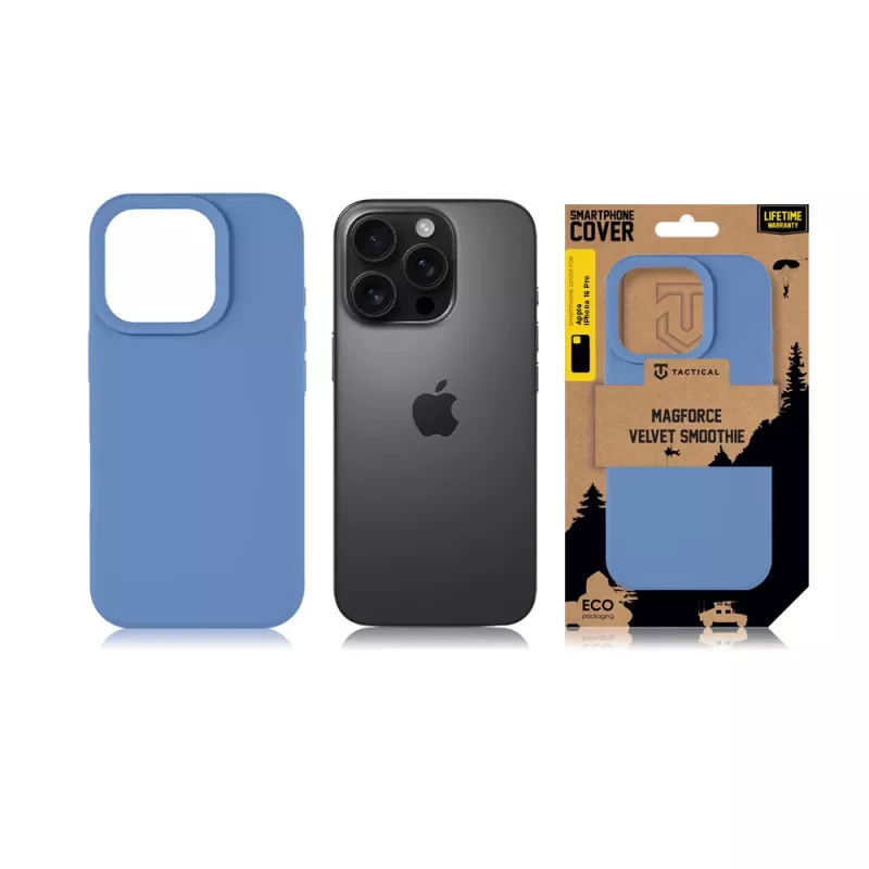 Capa traseira tática MagForce Velvet Smoothie iPhone 16 Pro Charcoal Black