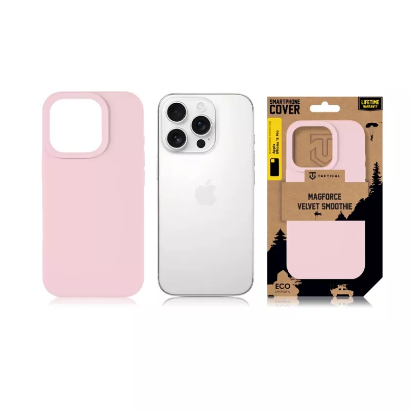Capa traseira tática MagForce Velvet Smoothie para Apple iPhone 16 Pro, Pink Panther