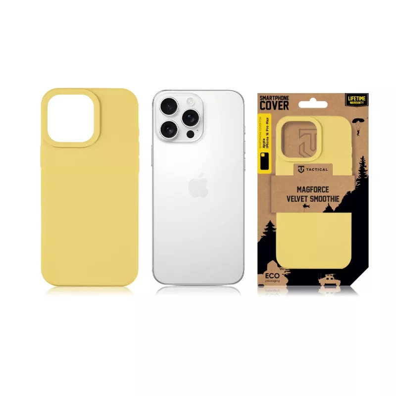 Capa traseira tática MagForce Velvet Smoothie para iPhone 16 Pro Max - amarelo-banana