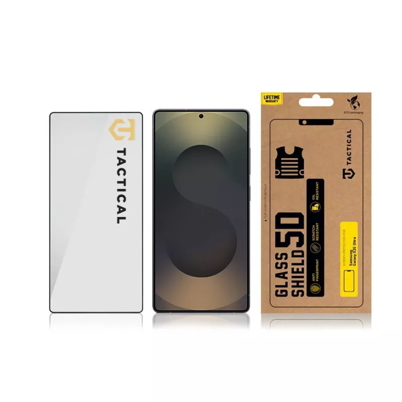 Película de vidro Tactical Glass Shield 5D para Samsung Galaxy S25 Ultra preto