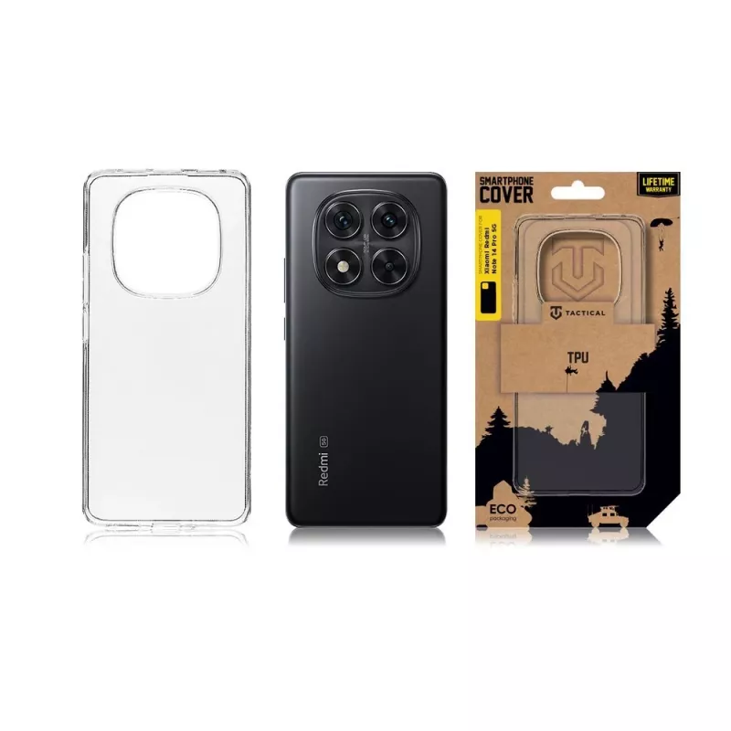 Capa traseira Tactical TPU para Xiaomi Redmi Note 14 Pro 5G transparente