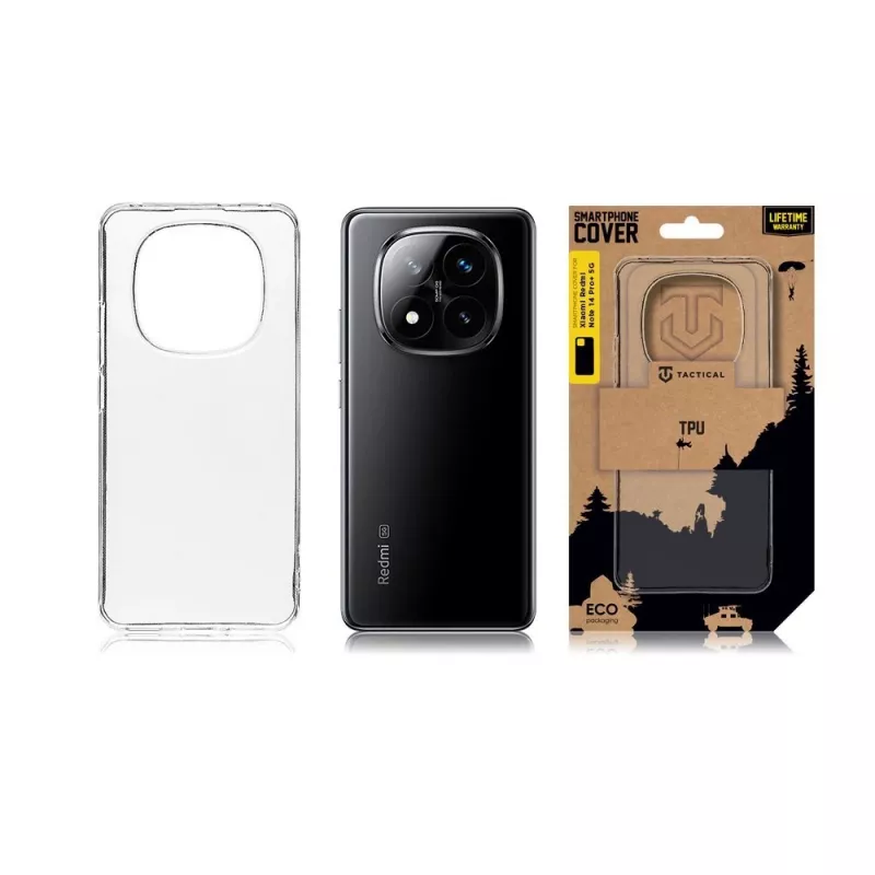 Capa traseira Tactical TPU para Xiaomi Redmi Note 14 Pro+ 5G transparente