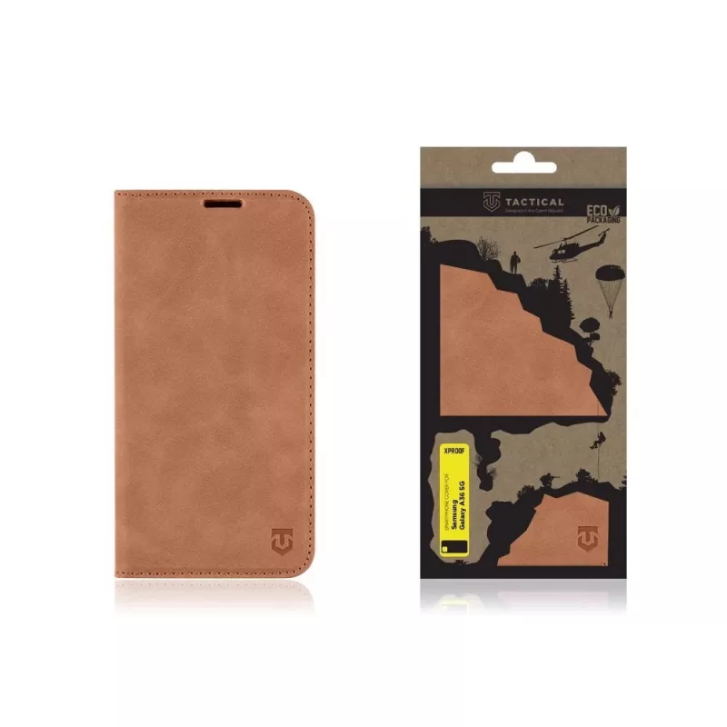 Capa tipo livro Tactical Xproof para Samsung Galaxy A36 5G, Mud Brown