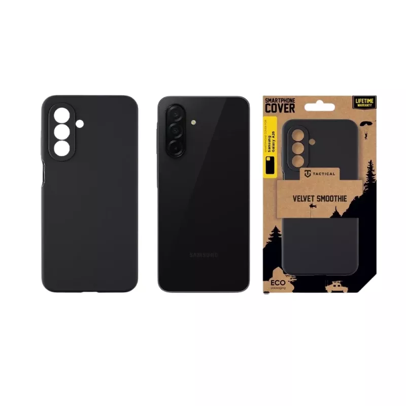 Capa traseira tática Velvet Smoothie para Samsung Galaxy A26 5G - Asphalt