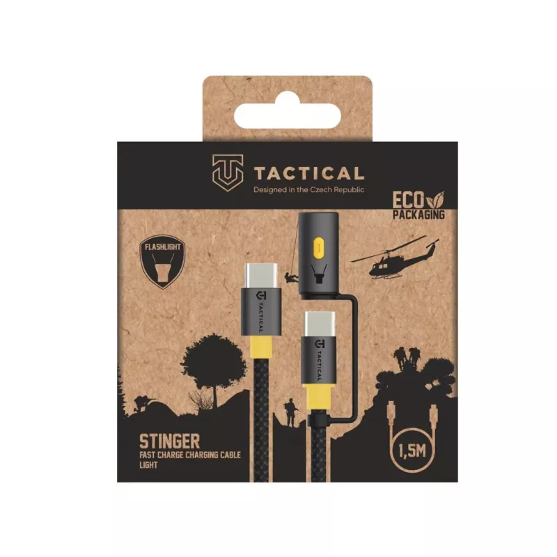 Cabo tático Stinger USB-C/USB-C preto