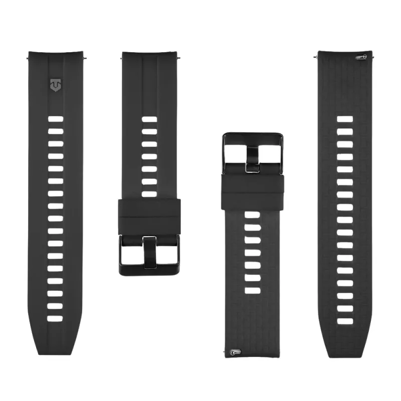 Pulseira de silicone tática de libertação rápida 22mm preto