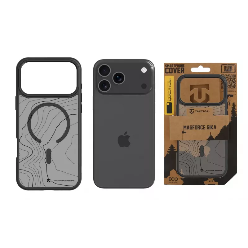 Capa traseira tática MagForce Hyperstealth Sika para Apple iPhone 17 Pro Max, Asphalt