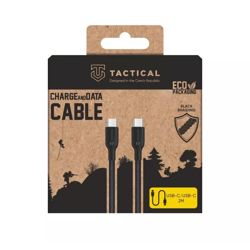 Cabo tático Stitch Thread USB-C/USB-C preto 1m 100W