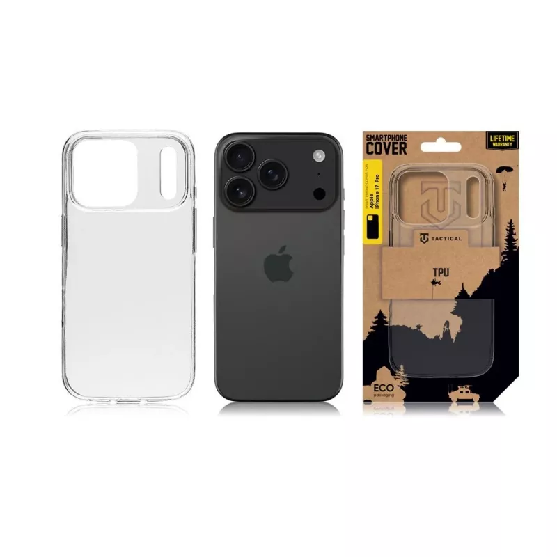 Capa traseira tática TPU para Apple iPhone 17 Pro transparente