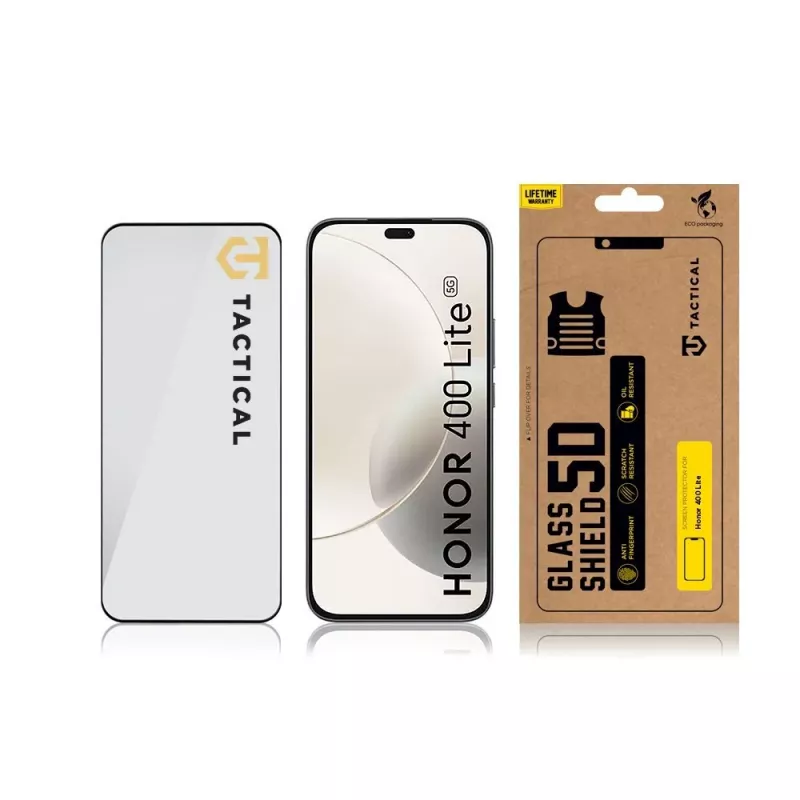 Película de vidro tática Glass Shield 5D para Honor 400 Lite preto