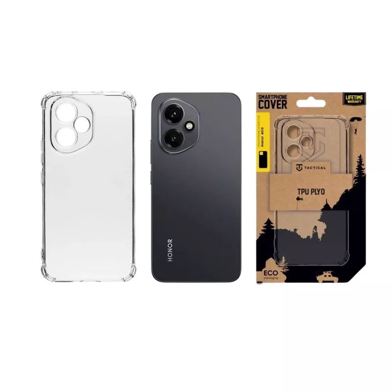 Capa traseira tática TPU Plyo Honor 400 transparente