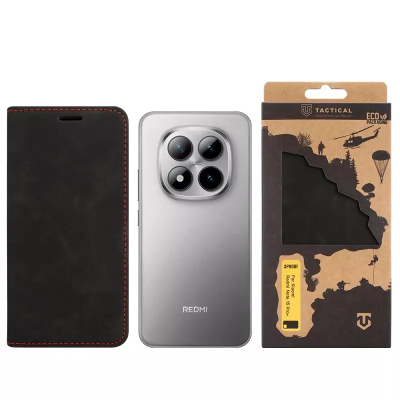 Capa tipo livro Tactical Xproof Redmi Note 15 Pro+ 5G Black Hawk preto