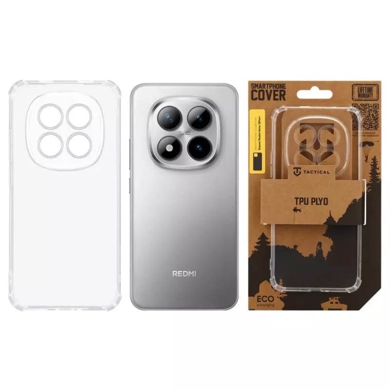 Capa traseira Tactical TPU Plyo para Xiaomi Redmi Note 15 Pro+ 5G transparente