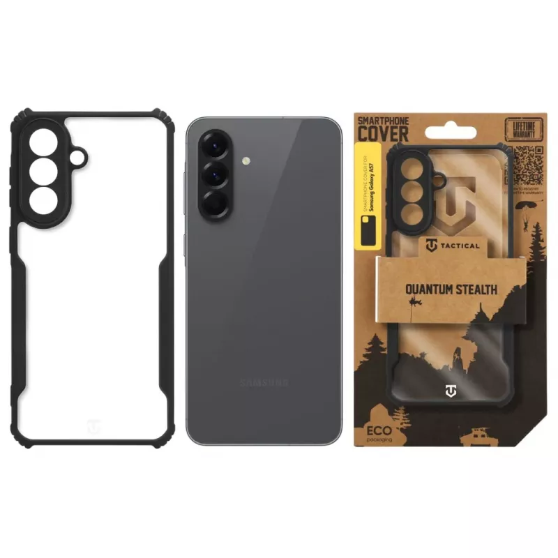 Capa traseira tática Quantum Stealth Galaxy A57 transparente/preto